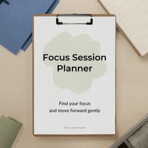 Pianificatore di sessioni di concentrazione / Foglio di lavoro stampabile per il ripristino della concentrazione / Reset per il pensiero eccessivo / Strumento di concentrazione per ADHD / Pianificatore di produttività / Download immediato