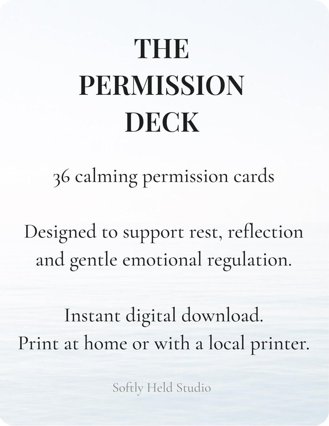 Permission Card Example Printable Permission Cards | Self Care Affirmations, Nervous System ...