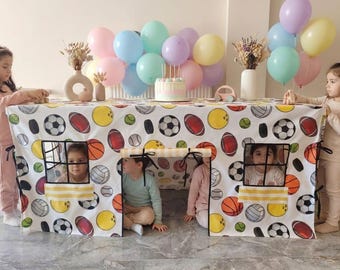 Tienda de mesa infantil personalizada con casita de juegos para interiores.