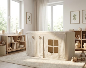 Natural Cotton Kids Table Tent – Minimalist Tablecloth Playhouse