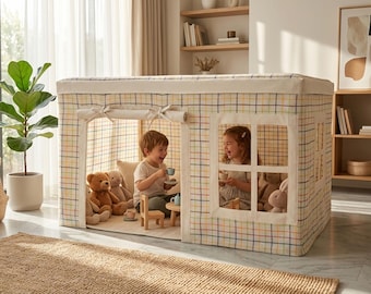 Tenda de mesa infantil – Toalha de mesa de algodão para brincar.