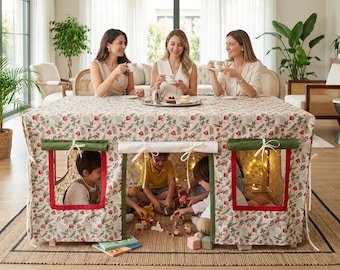 Tenda de mesa infantil para brincar, tenda de brincar personalizada para ambientes internos.