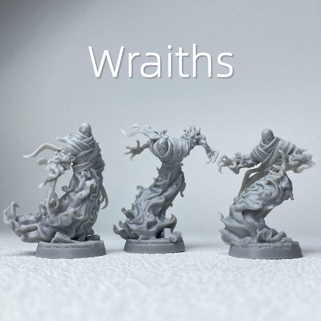 Lesser Wraith Dnd DND Wraiths Monsters Miniatures Models - 3 Pack Paintable 3D Printed ...