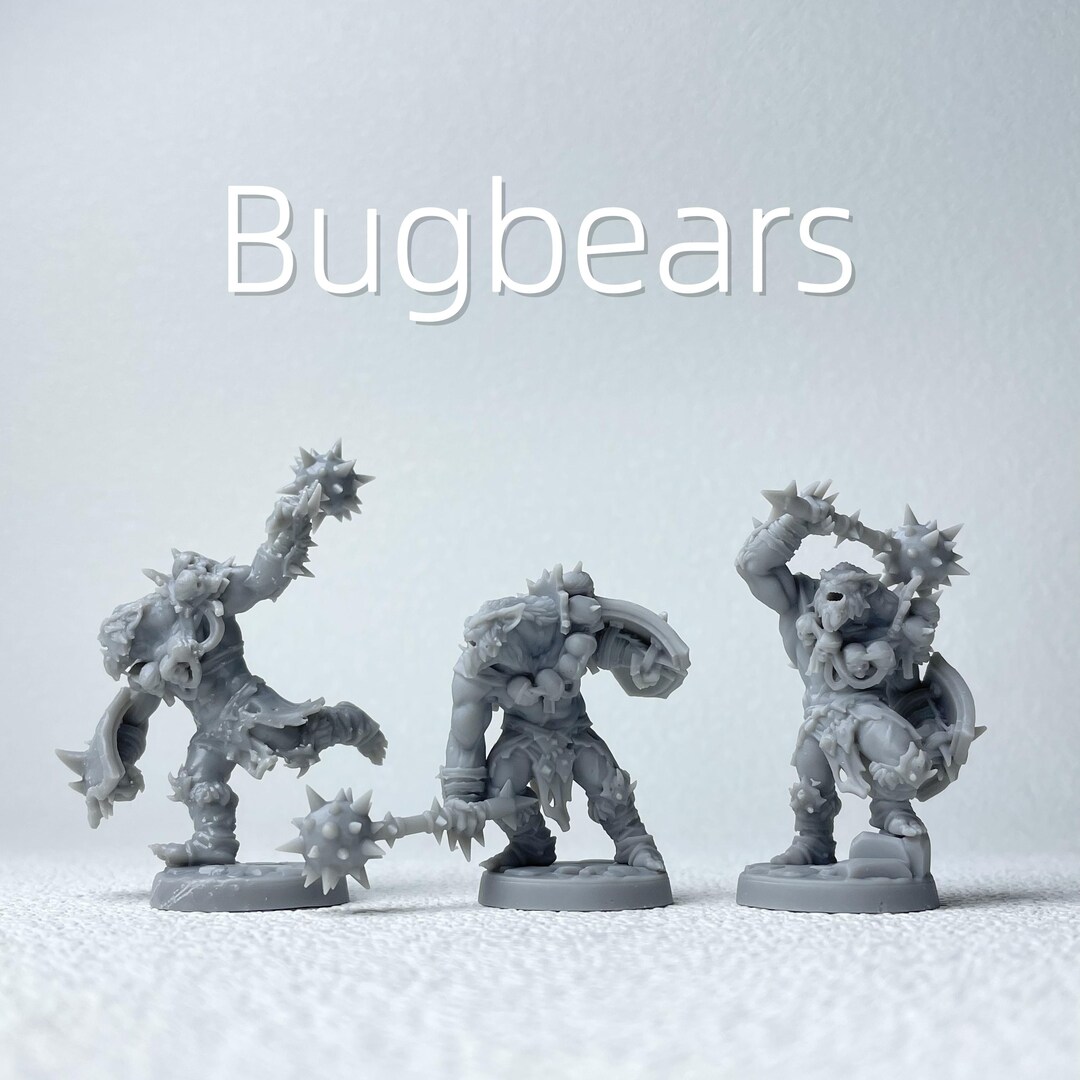 DND Bugbears Monsters Miniatures Models - 3 Pack Paintable 3D Printed ...