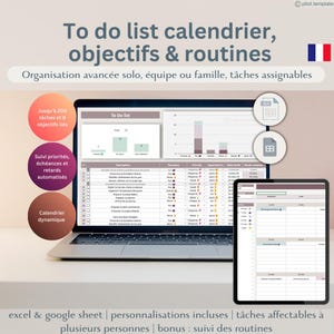 Objectifs et To do list, Tâches, Routines - Productivité et organisation personnelle et professionnelle