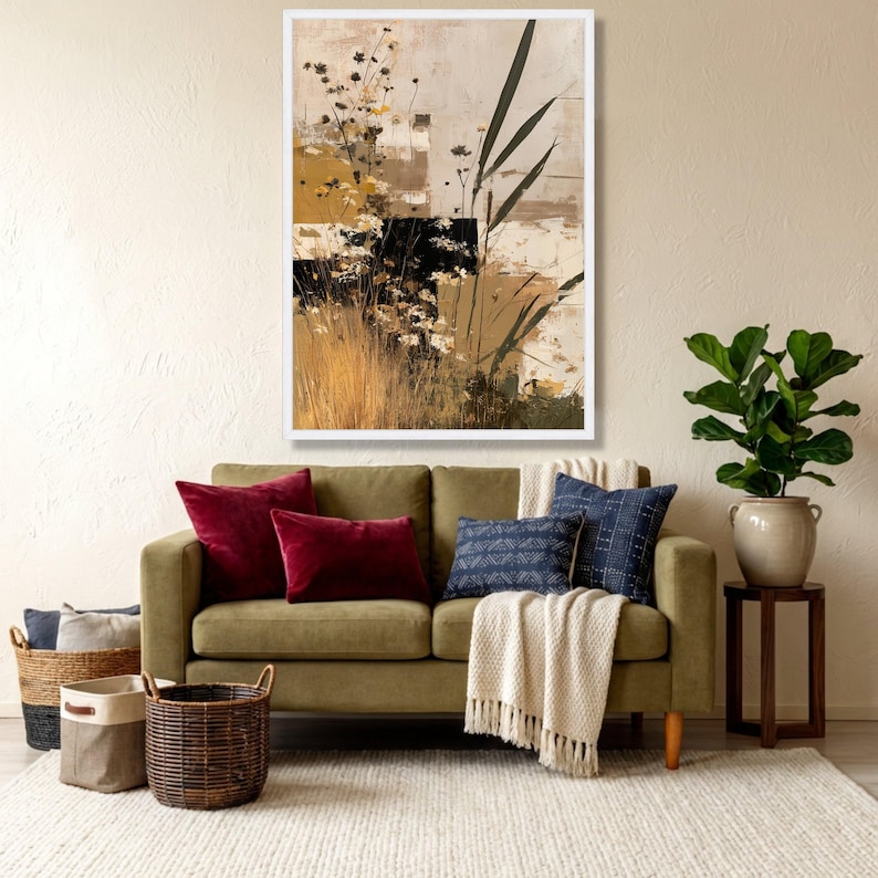 Mark Rothko Paint Mark Rothko Style Abstract Canvas, Earth Tone Floral Wall Art, Modern ...