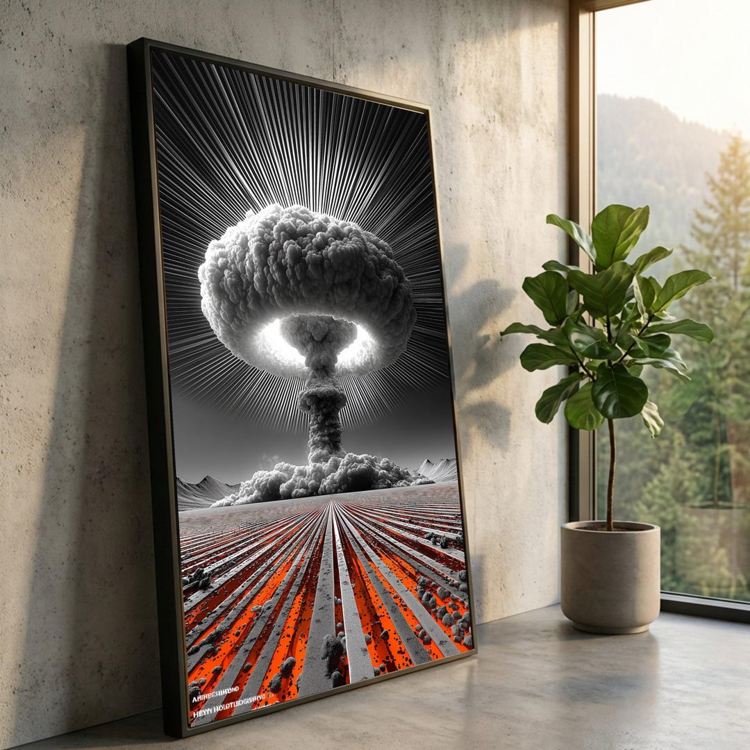 Explosion Decor Dramatic Nuclear Explosion Canvas Wall Art, Mushroom Cloud Poster ...