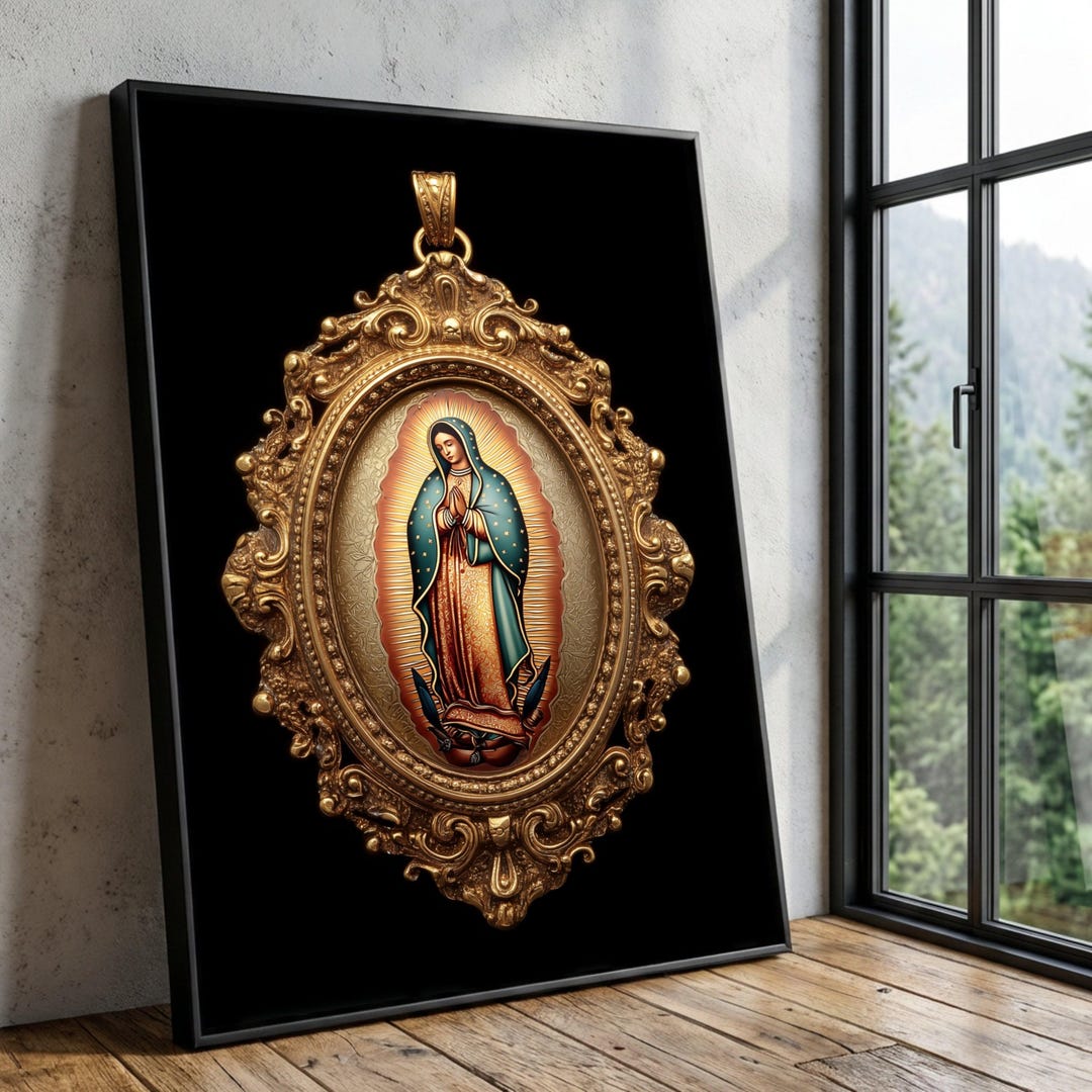 Our Lady of Guadalupe Canvas Wall Art, Icon, Virgin Mary Home Decor ...