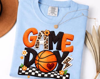 Game Day Basketball PNG Faux Yarn Basketball Season PNG Game Day Shirt Crochet PNG Trendy Basketball Mom Png Sublimation Designs Sports Png