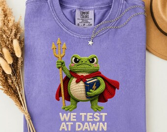 Test im Morgengrauen - Frosch - Lehrer - Geschenk - PNG - lustiges Lernshirt - Häkeln - Tier - T-Shirt - Nerd-Humor - Geschenk - PNG (Digitaler Download)