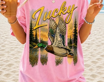 Glücksente PNG, Jagdente Geschenk PNG, Wildtier Vogel Shirt PNG, See Natur Tee png, Outdoor Jäger png (Digitaler Download)