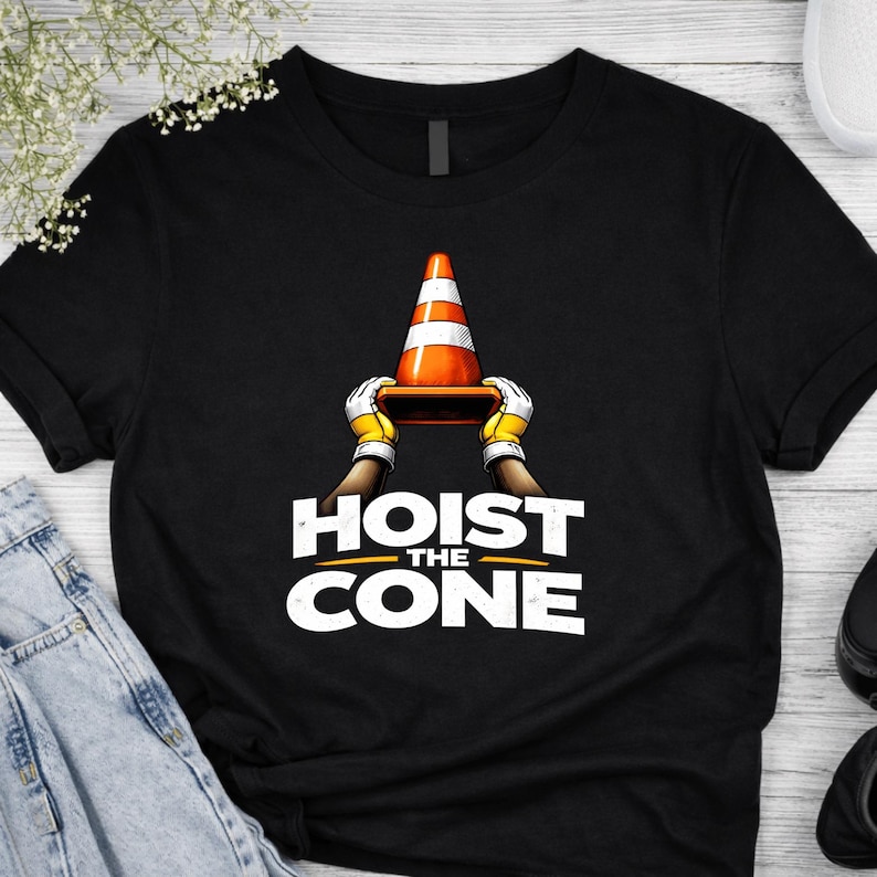 Hoist The Cone PNG, Hoist The Cone, Traffic Cone, Hoist The Cone tshirt, Bold Industrial Clipart, Trendy Meme Art, mom png, traffic cone art image 3
