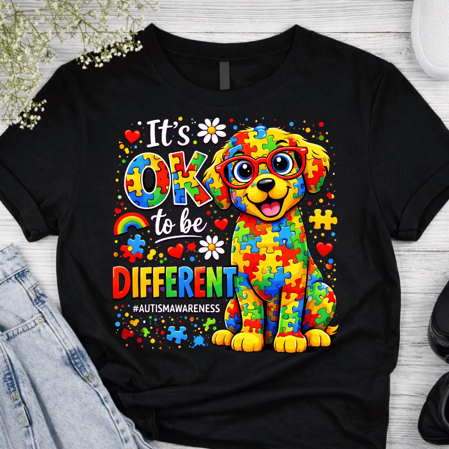 Autism Awareness Puzzle Dog PNG, It’s OK to Be Different Design ...