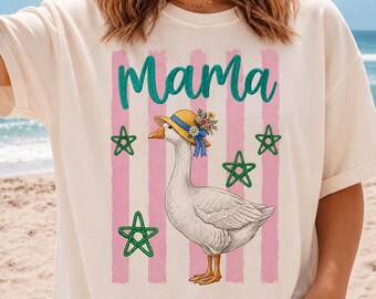 Mama Gans PNG, lustiges Vogel Geschenk PNG, Bauernhof Mama Shirt PNG, Land Mama T-Shirt PNG, Süße Gans Art PNG (Digitaler Download)