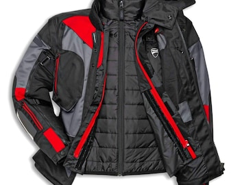 Chaqueta de tela para hombre DUCATI ATACAMA C2 / Chaqueta de moto de estilo clásico.