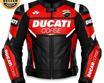 Chaqueta de piel de vacuno Ducati Corse / Chaqueta deportiva para motociclistas para hombre