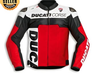 Ducati Corse C5 leren rijjas heren | CE-gepantserde raceuitrusting voor motorrijders
