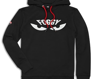 Ducati Corse-sweater met capuchon Carl Fogarty Foggy Black Nieuwe hoodie.