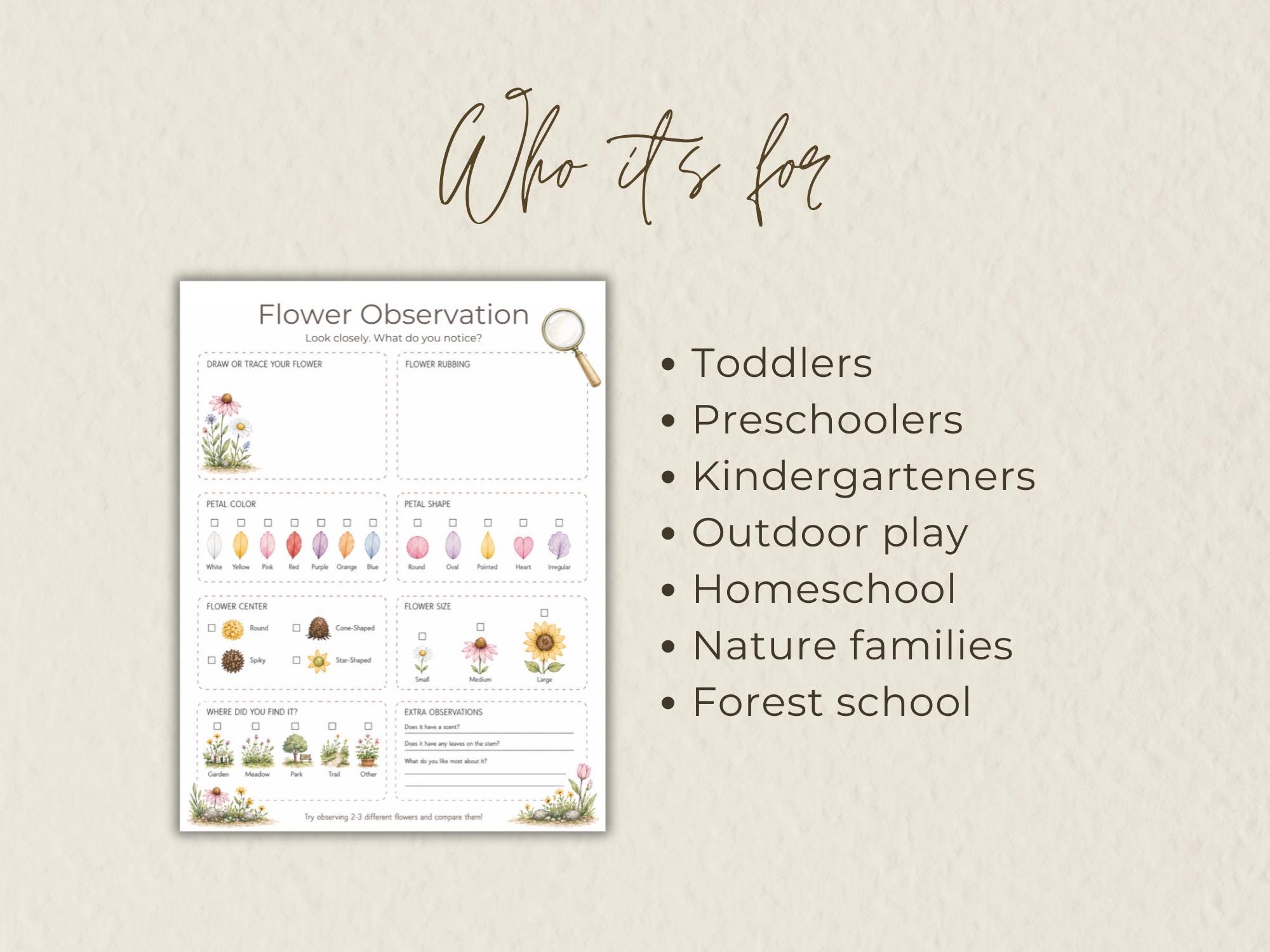 Flower Observation Worksheets.pdf Flower Observation Worksheet | Printable Botanical Study Guide ...