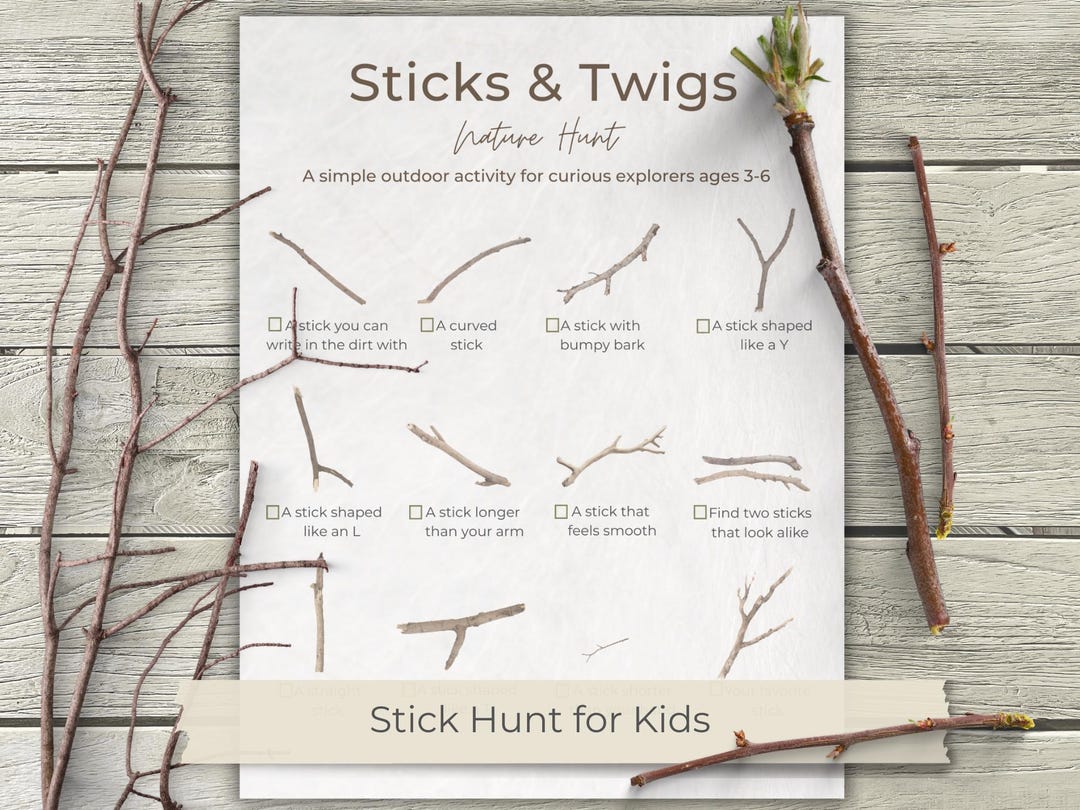 Sticky Note Hunt Stick Scavenger Hunt for Kids | Nature Outdoor Activity | Preschool ...