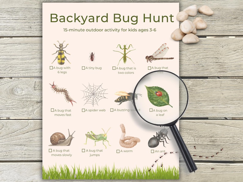 Bug Scavenger Hunt for Kids | Backyard Bug Hunt Printable | Preschool ...