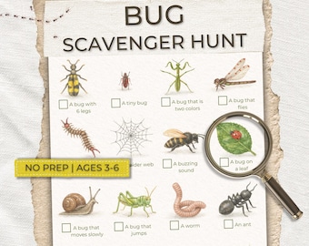 Backyard Bug Scavenger Hunt for Kids | Nature Hunt Printable | Outdoor Activity