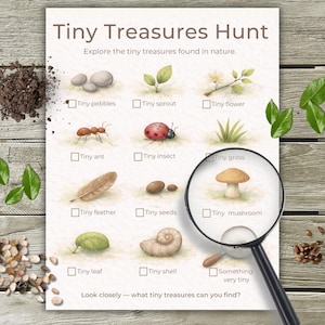 Tiny Nature Scavenger Hunt Printable | Kids Outdoor Activity (Digital Download)