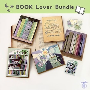 BOOK BUNDLE* book lover card pack, reading lover cards Librarian gift book greeting cards story book cards book stationery set I love books