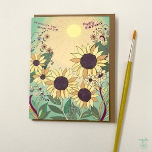 Sunflowers Greeting Card - flower birthday card sun birthday sunflower card beautiful sunflowers floral card yellow gardener birthday sunny