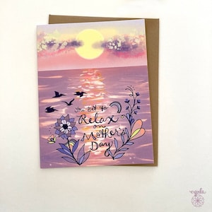 Mothers Day Sunset Card - Mother's Day Greeting cards mom sun ocean lake relax mom beautiful sunset
