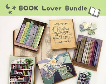 BOOK BUNDLE* book lover card pack, reading lover cards Librarian gift book greeting cards story book cards book stationery set I love books