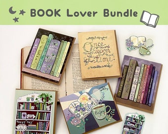 BOOK BUNDLE * Buch Liebhaber Karten Pack, Leseliebhaber Karten Bibliothekar Geschenk Buch Grußkarten Geschichte Buch Karten Buch Schreibwaren Set Ich liebe Bücher