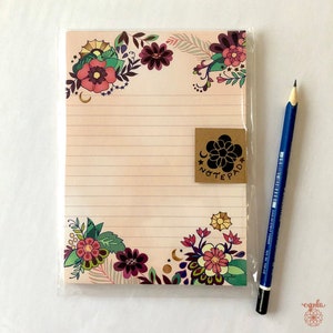 Moon Flowers Notepad - To do list stationery pad floral notepads moon and flowers gift notepad gardener gift mothers day gift pretty flowers