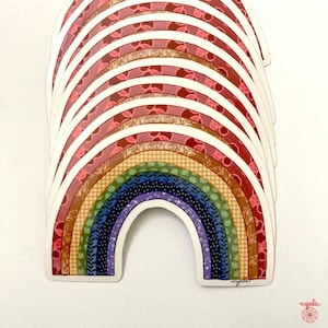 Patterned Rainbow Sticker: 3&quot; Weather-Resistant Vinyl Decal rainbow pride love gift water bottle laptop