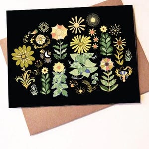 Carte tournesol - carte de voeux florale notes vierges merci cartes de voeux