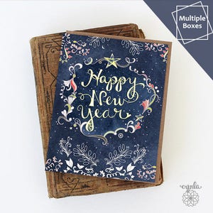 Starry Happy New Year Boxed Sets of Greeting Cards - Happy New Year Cards, Paper goods, Stationery, Stars, Multiple boxes discount