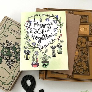 Carte Happy Life Together - nouvelle carte de maison, carte de mariage, félicitations pour la nouvelle maison, nouvel appartement, carte de voeux, articles de papeterie