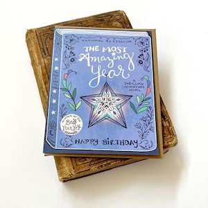 Cartão de felicitações de livro - cartões de felicitações de livro, biblioteca, papelaria, clube do livro, cartão de felicitações para amantes de livros, presente de aniversário para leitores, cartão de leitura