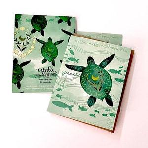 Vrede Zeeschildpad Wenskaart - liefde dierenkaarten oceaan vriendschap cadeau schildpad onderwater zeeschepsel groen wens vrede en liefde schildpad