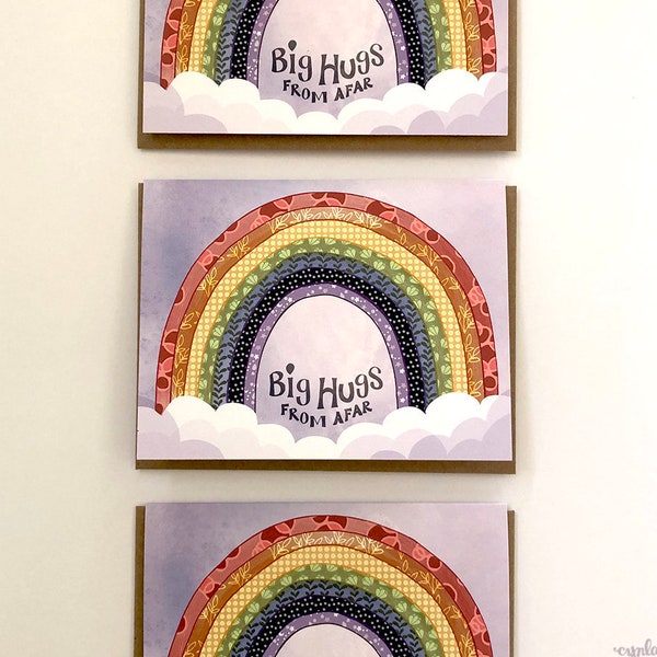 Rainbow greeting Card - rainbow thinking of you card love card friendship, family, rainbows patterns color friendship card support cards