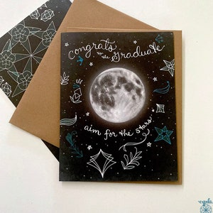 Grad Stars Card, sterrenhemel afstudeerkaart, gefeliciteerd afgestudeerd, ga voor de sterren, gefeliciteerd grad, 2024 afstudeerkaart, klas van 2024