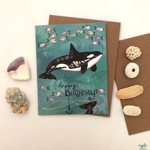 Orca Greeting card - killer whale card, orcas, birthday card whale greeting cards whales orcas  whale birthday whale ocean orca killer whale