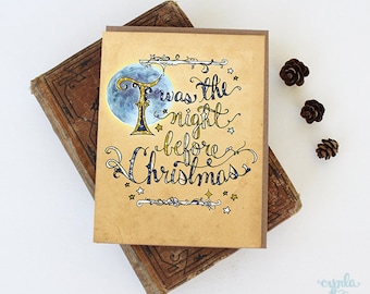 Twas Card - Twas the night before Christmas Storybook Card, Christmas card