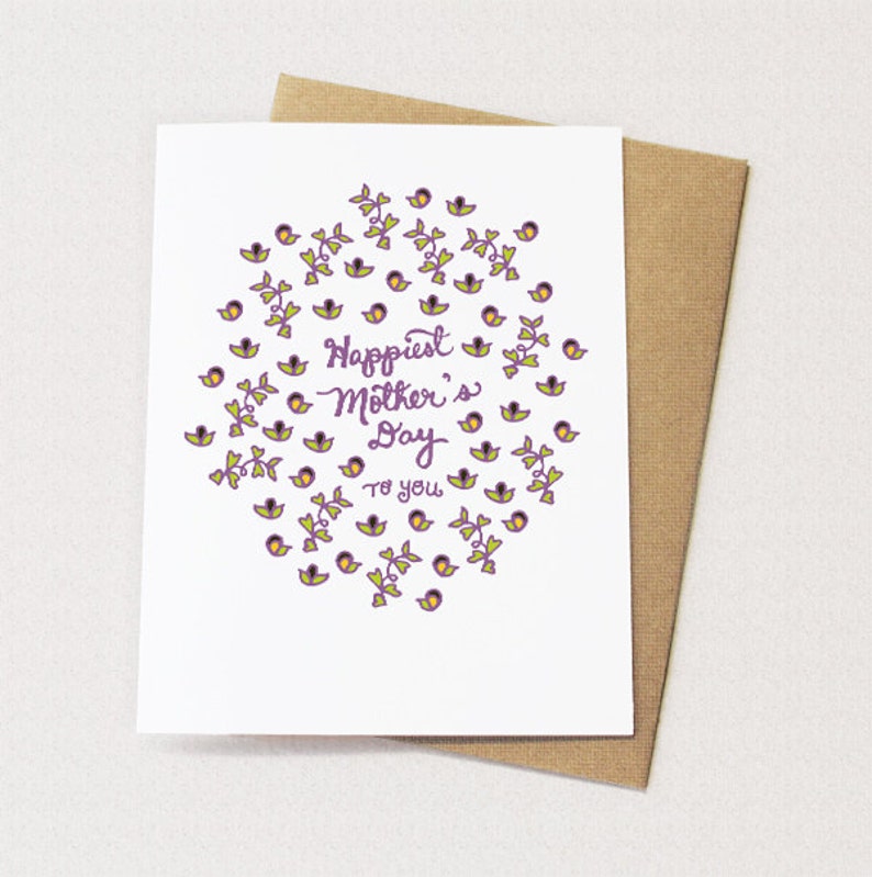 Happiest Mother's Day Card Mother's Day Card, Happy Mother's Day lettering, Happiest Mother's Day to you image 2