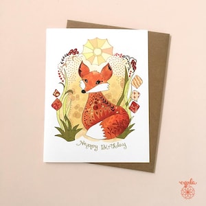 nature lover gift idea son storybook forest fox art by Cindy LaColla. ©cynla