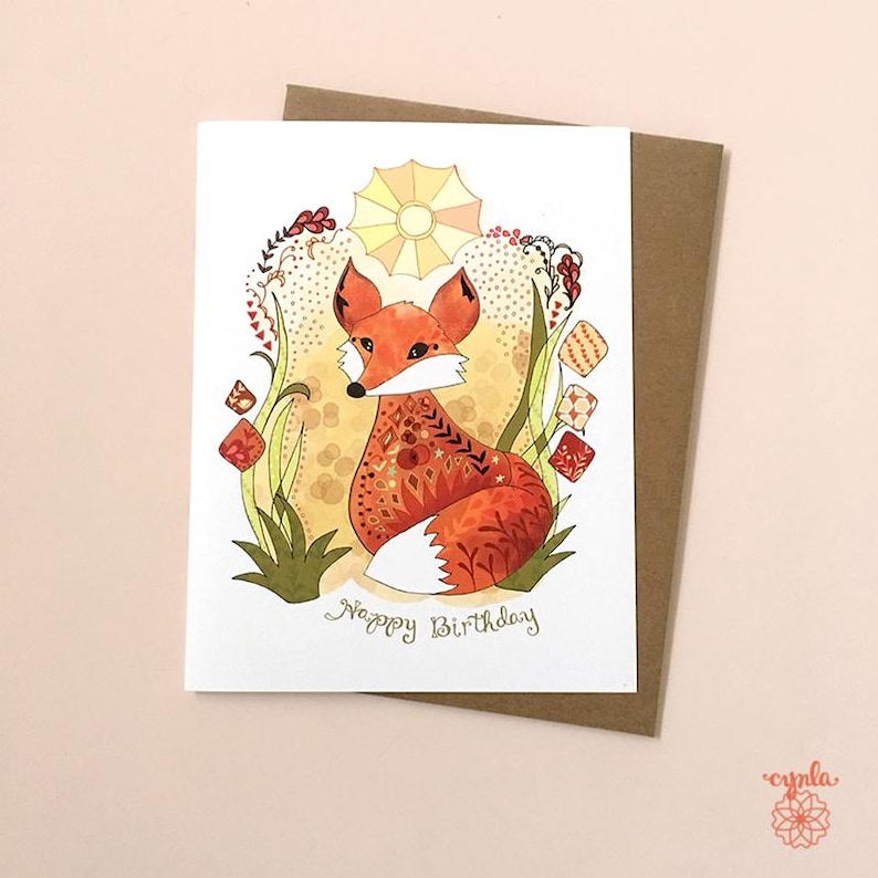 nature lover gift idea son storybook forest fox art by Cindy LaColla. ©cynla