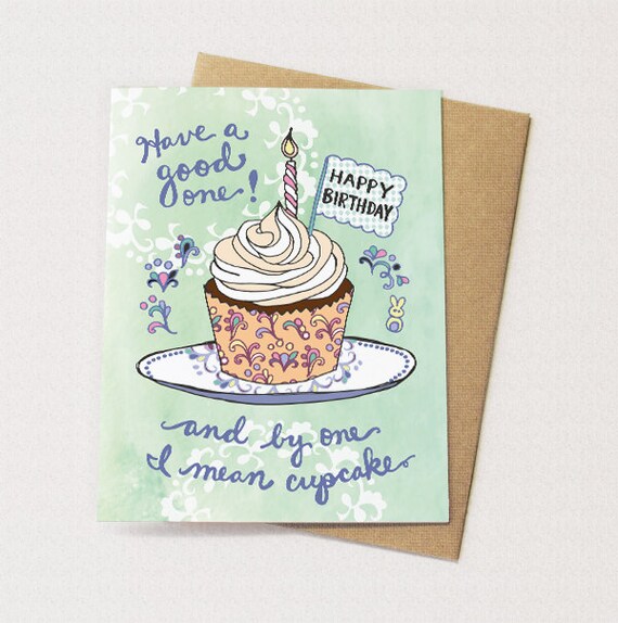 Cupcake Geburtstagskarte Cupcake Karte Alles Gute Zum Etsy