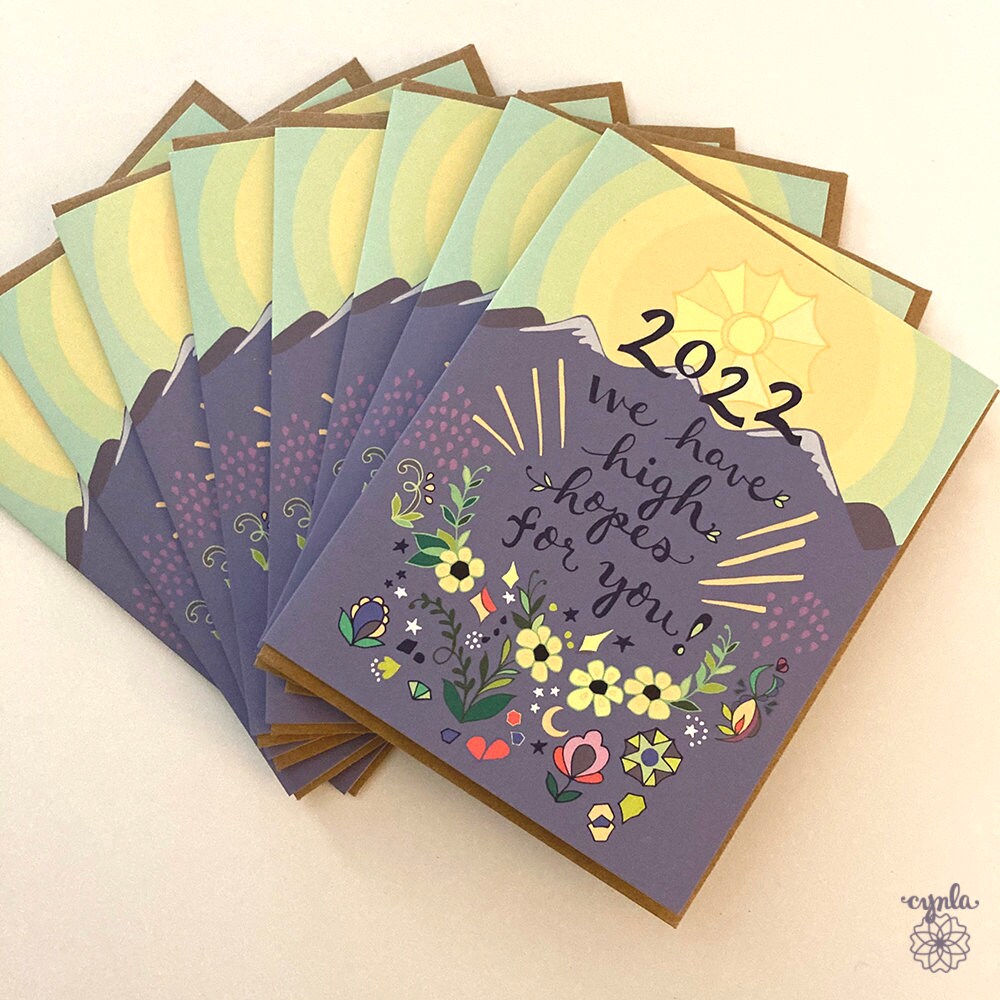Tamko Christmas Card 2022 2022 New Year Card Box Of 8 Holiday Cards High Hopes Set | Etsy
