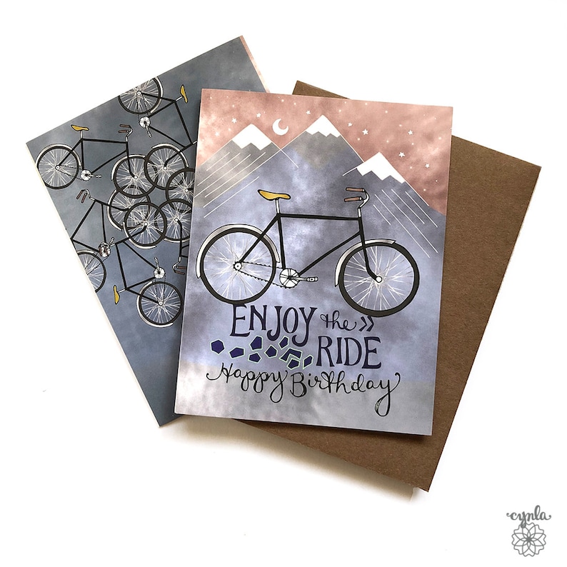 Bicycle Card bike birthday greeting card bicycles greeting card mountain birthday card bicycle greeting cards mountain paper goods bike gift image 1