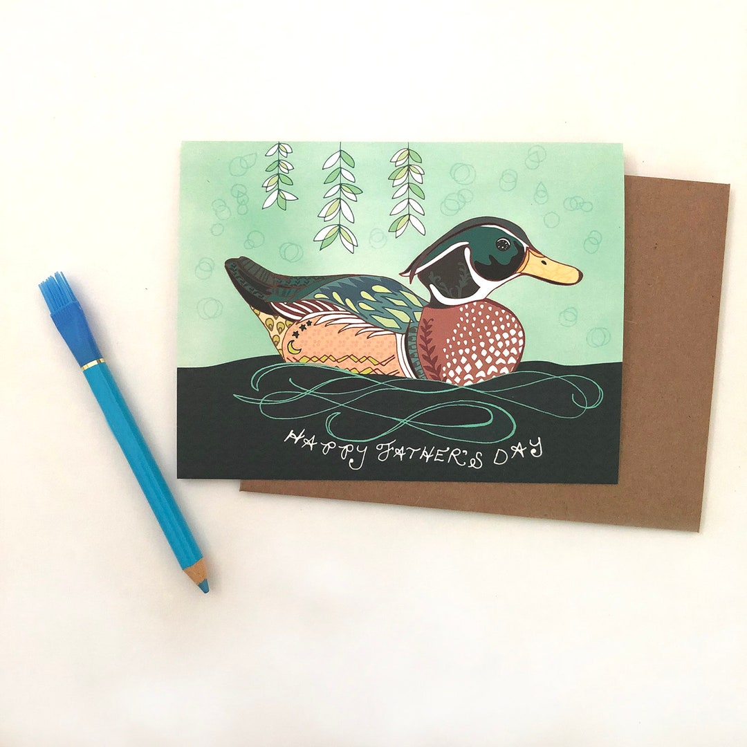 Dad Duck Card Father's Day Card Duck Greeting Card Dad Etsy